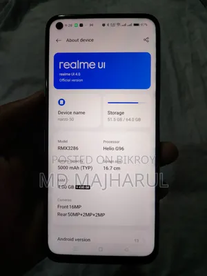 Realme Narzo 50 64 GB Blue