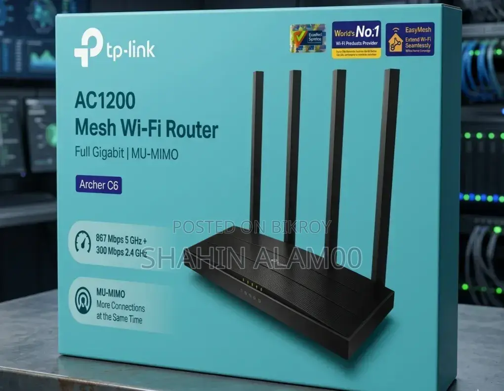 Tp-Link Archer C6 Ac1200 Mesh Wi-Fi Router 4 Antenna