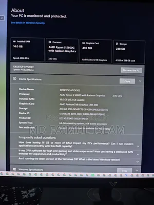 Desktop Computer 16GB AMD Ryzen SSD 256GB