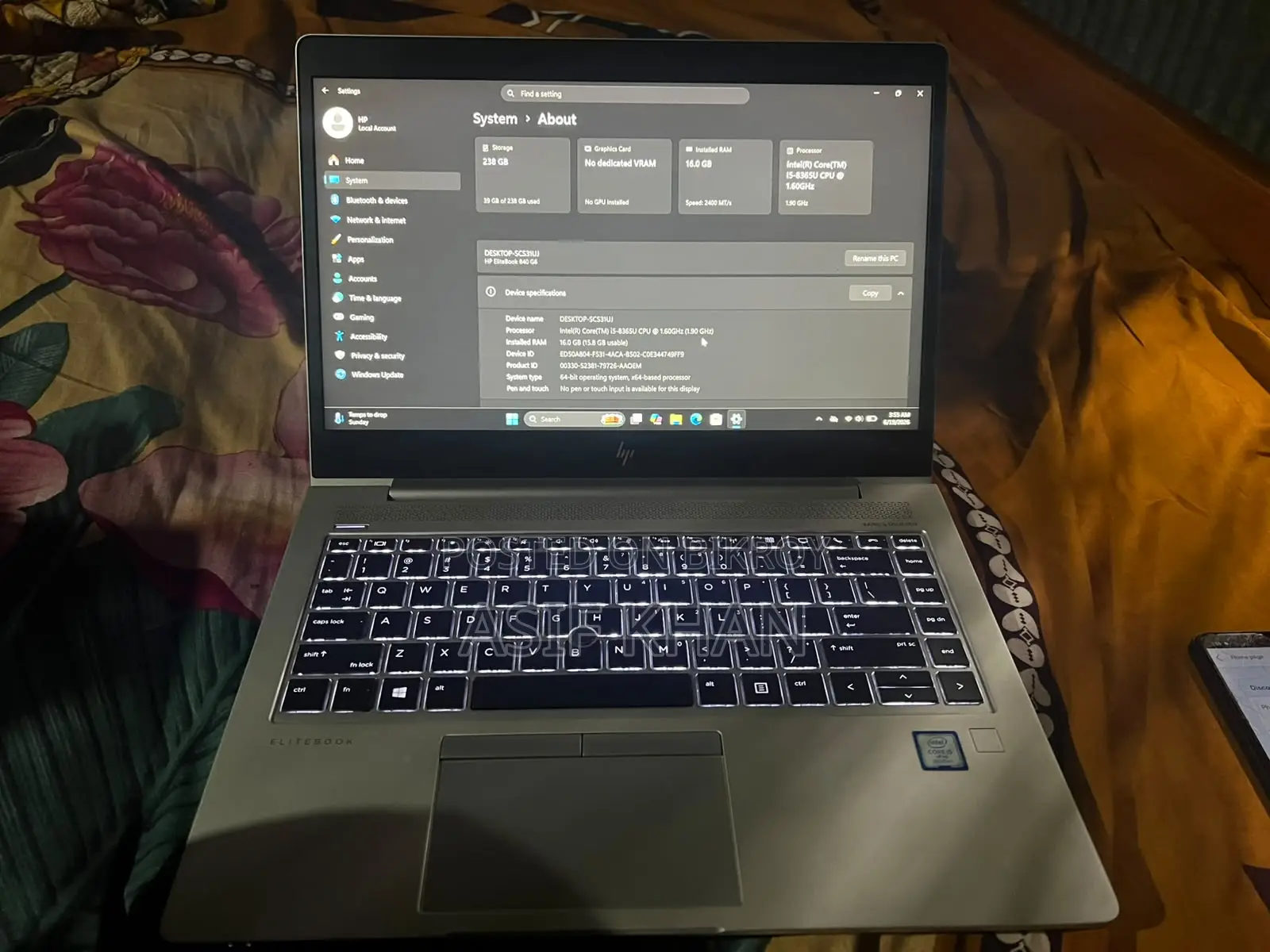 Laptop HP EliteBook 840 G8 16GB Intel Core i5 SSD 256GB