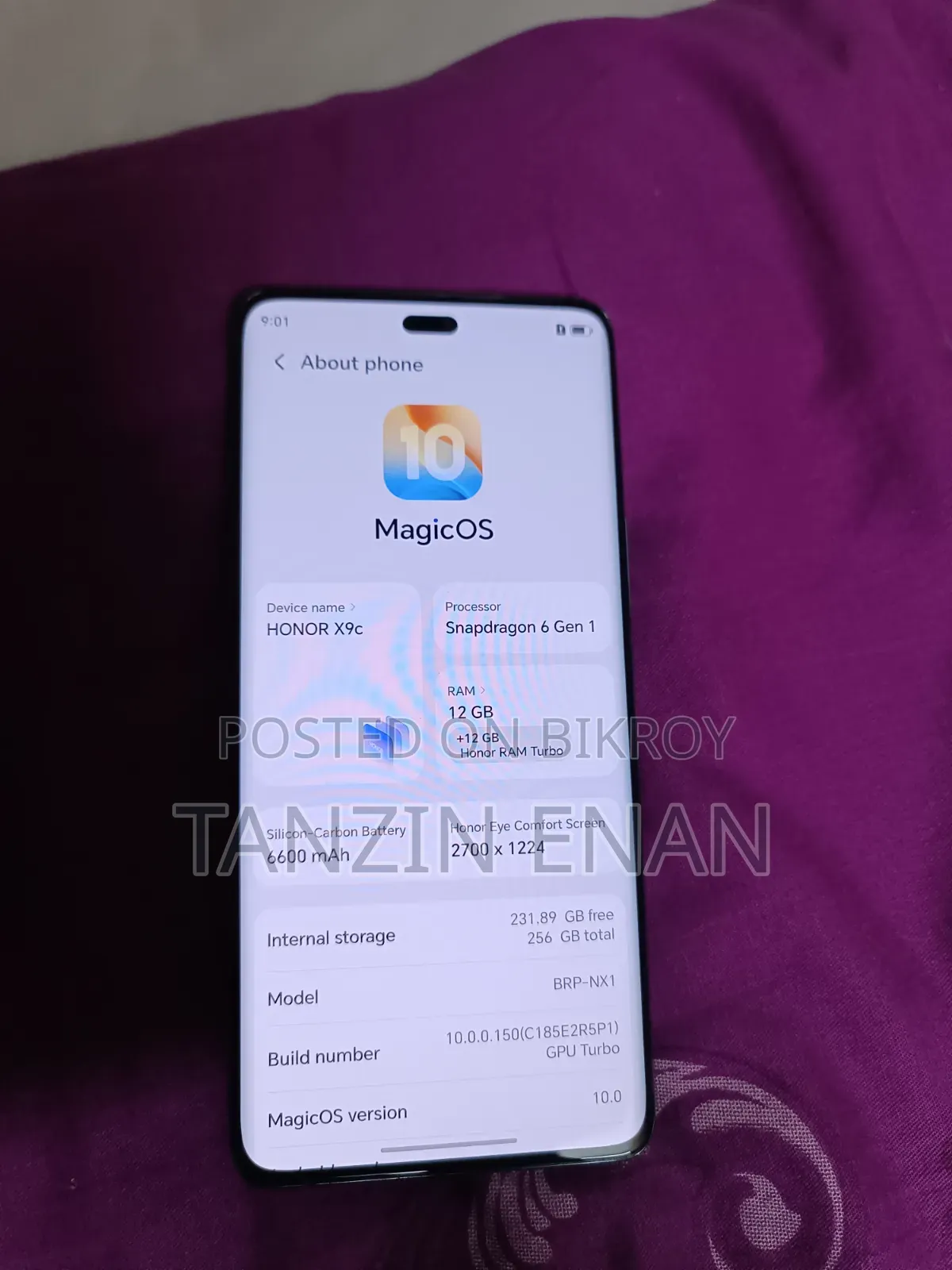 অনার এক্স৯সি ২৫৬ জিবি