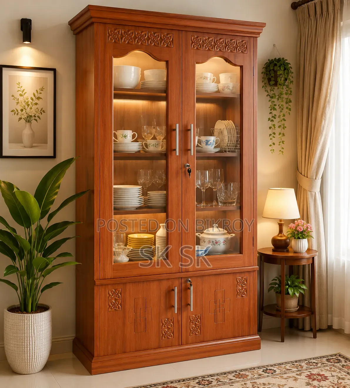 Malaysian Wood Showcase, Stylish Glass