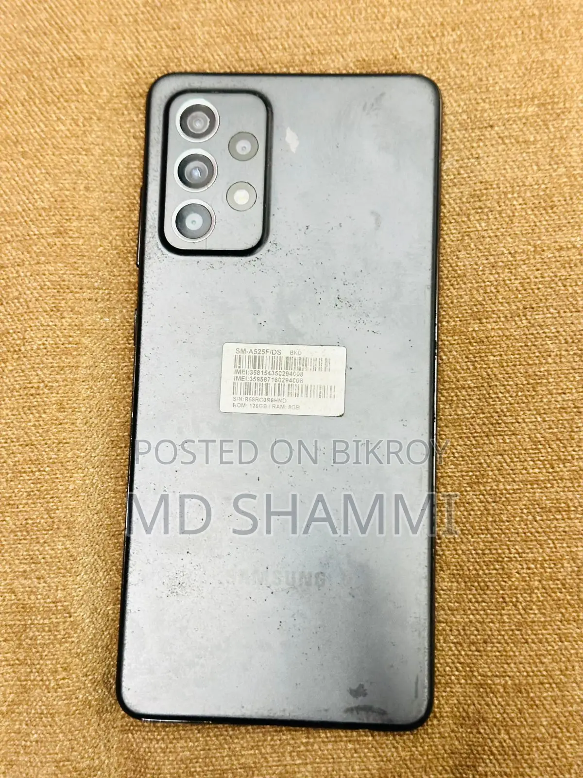 স্যামসাং গ্যালাক্সি এ৫২ ১২৮ জিবি কালো