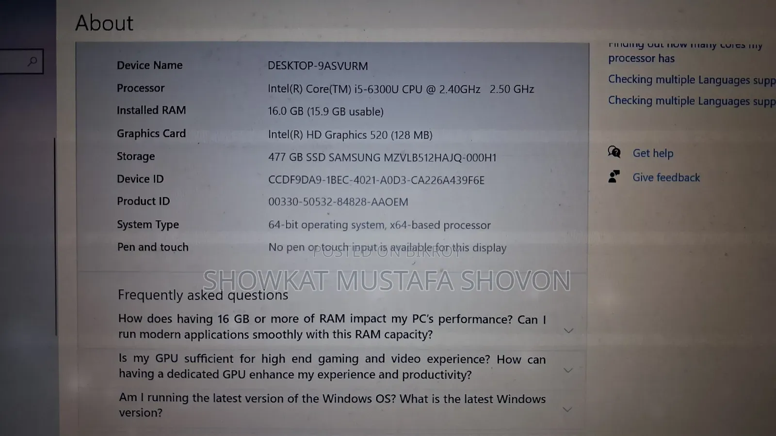 Laptop HP EliteBook 840 G3 16GB Intel Core i5 SSD 500GB