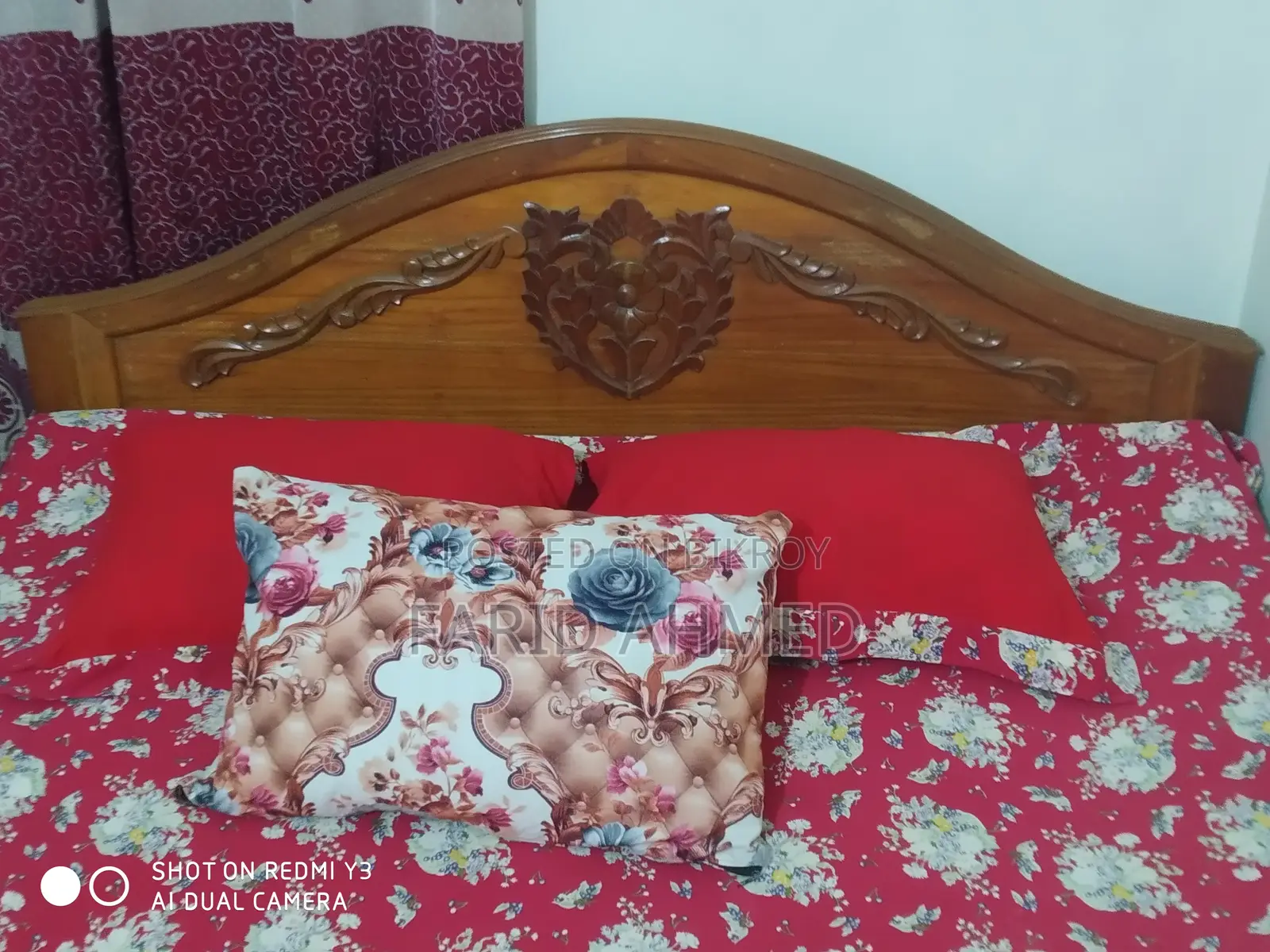 5-by-7 Feet Segun Wooden Bed