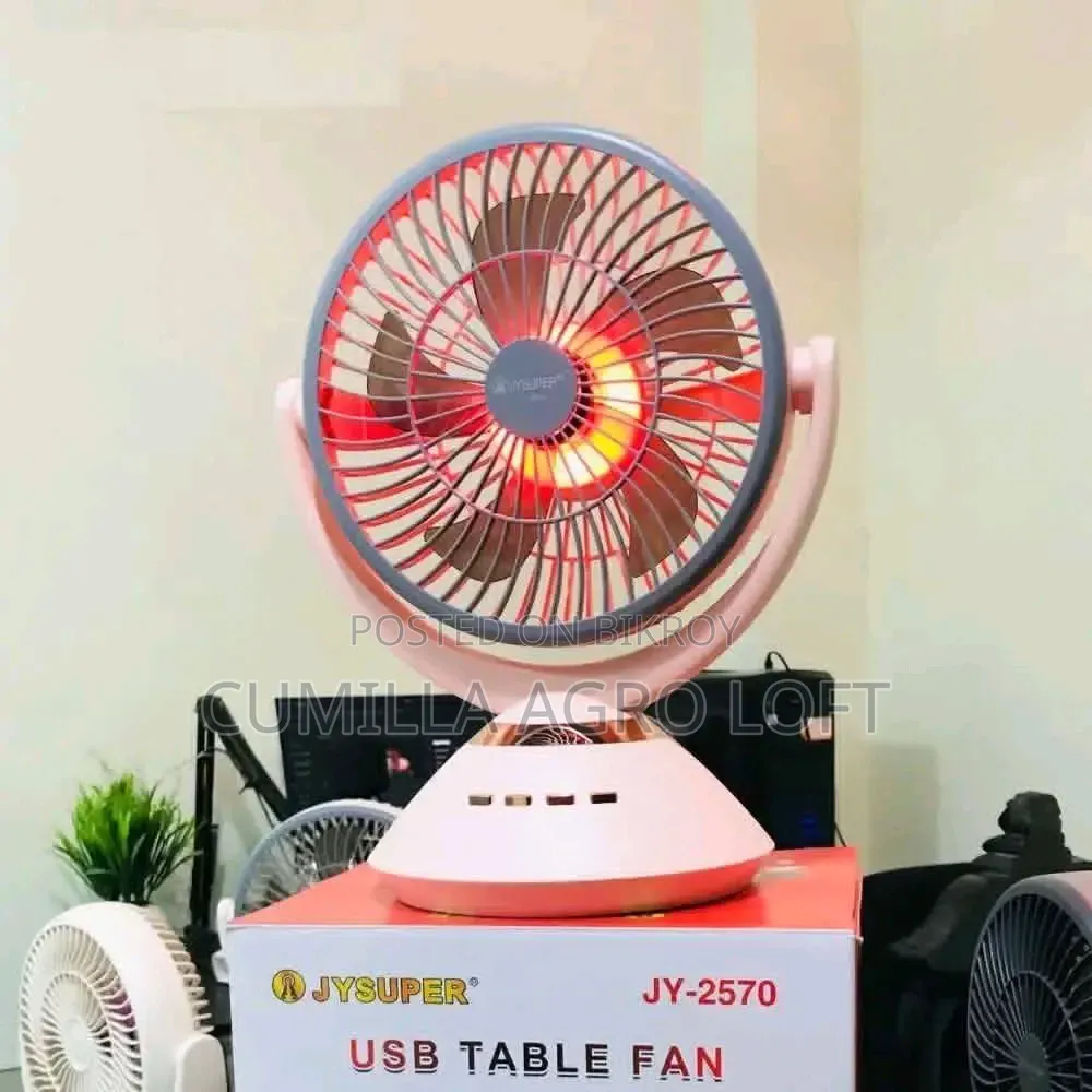 🔥 Jy Super 2570 Rechargeable Fan / Rgb Light 20hour Backup🔥