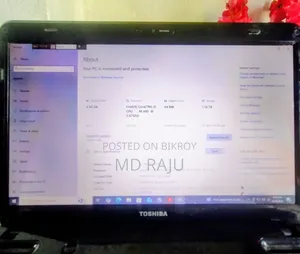 ল্যাপটপ তোশিবা ৪জিবি ইন্টেল কোর আই৫ ১.৫টিবি হার্ডডিস্ক+এসএসডি