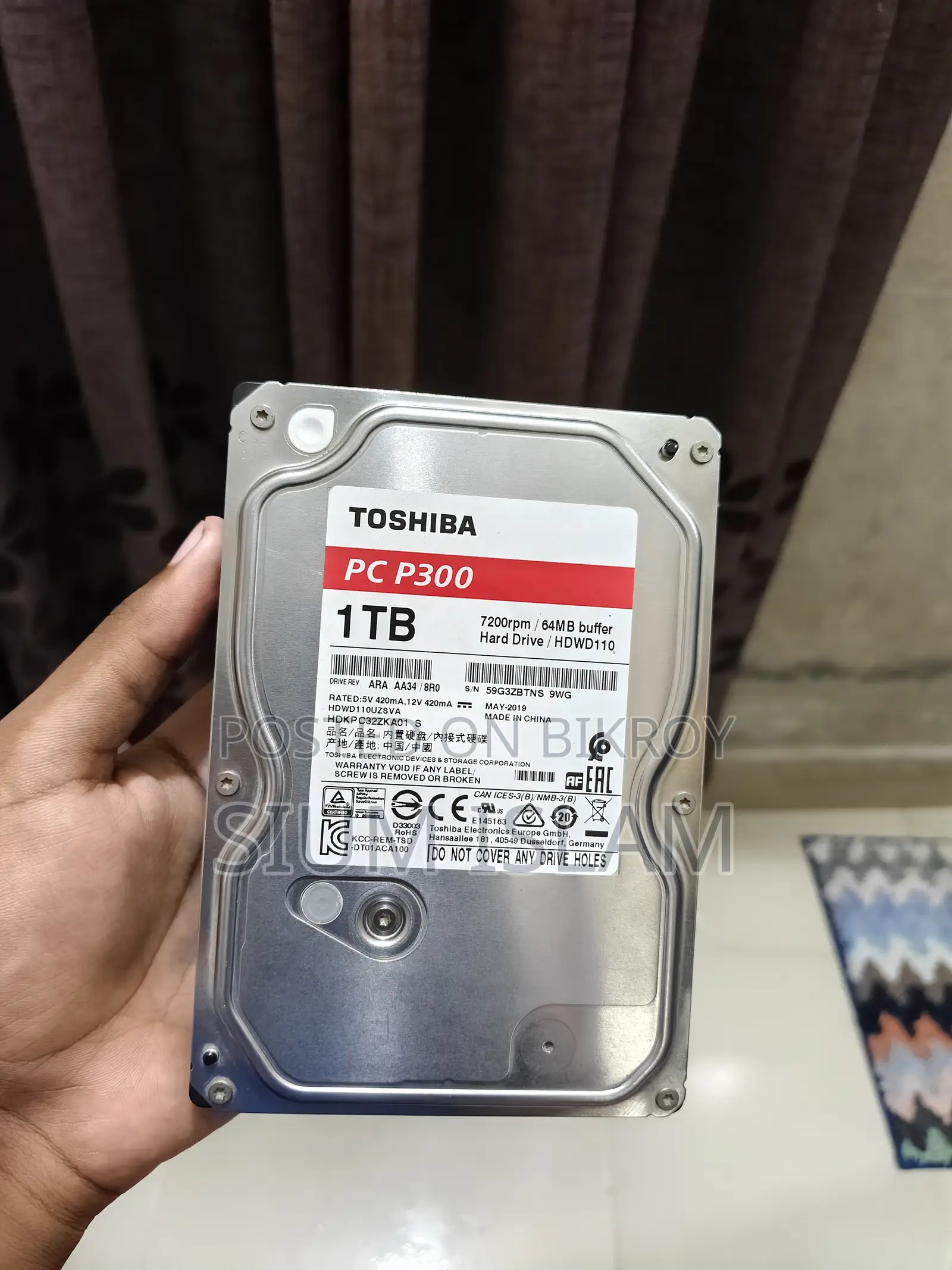 তোশিবা পিসি পি৩০০ ১টিবি ইন্টারনাল ডেস্কটপ হার্ড ড্রাইভ