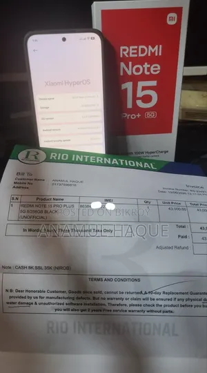 New Xiaomi Redmi Note 15 Pro+ 256 GB Black