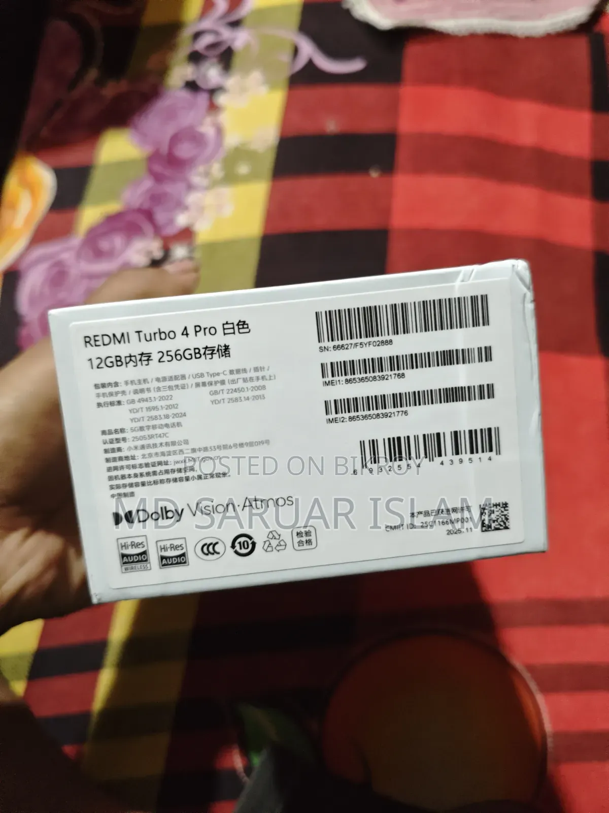 Xiaomi Redmi Turbo 4 Pro 256 GB White