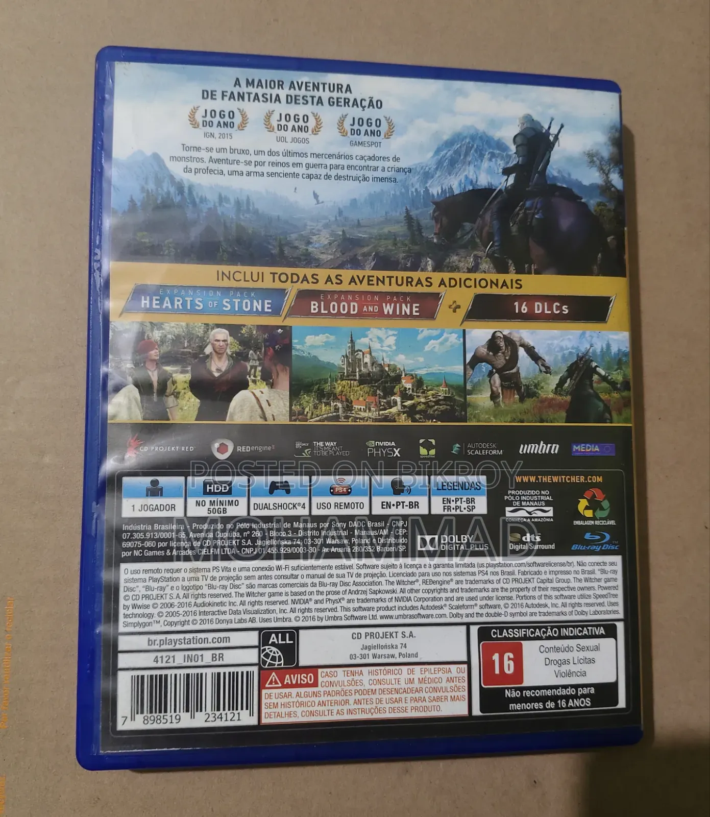 The Witcher Wild Hunt 3 (Complete Edition) PS4 CD