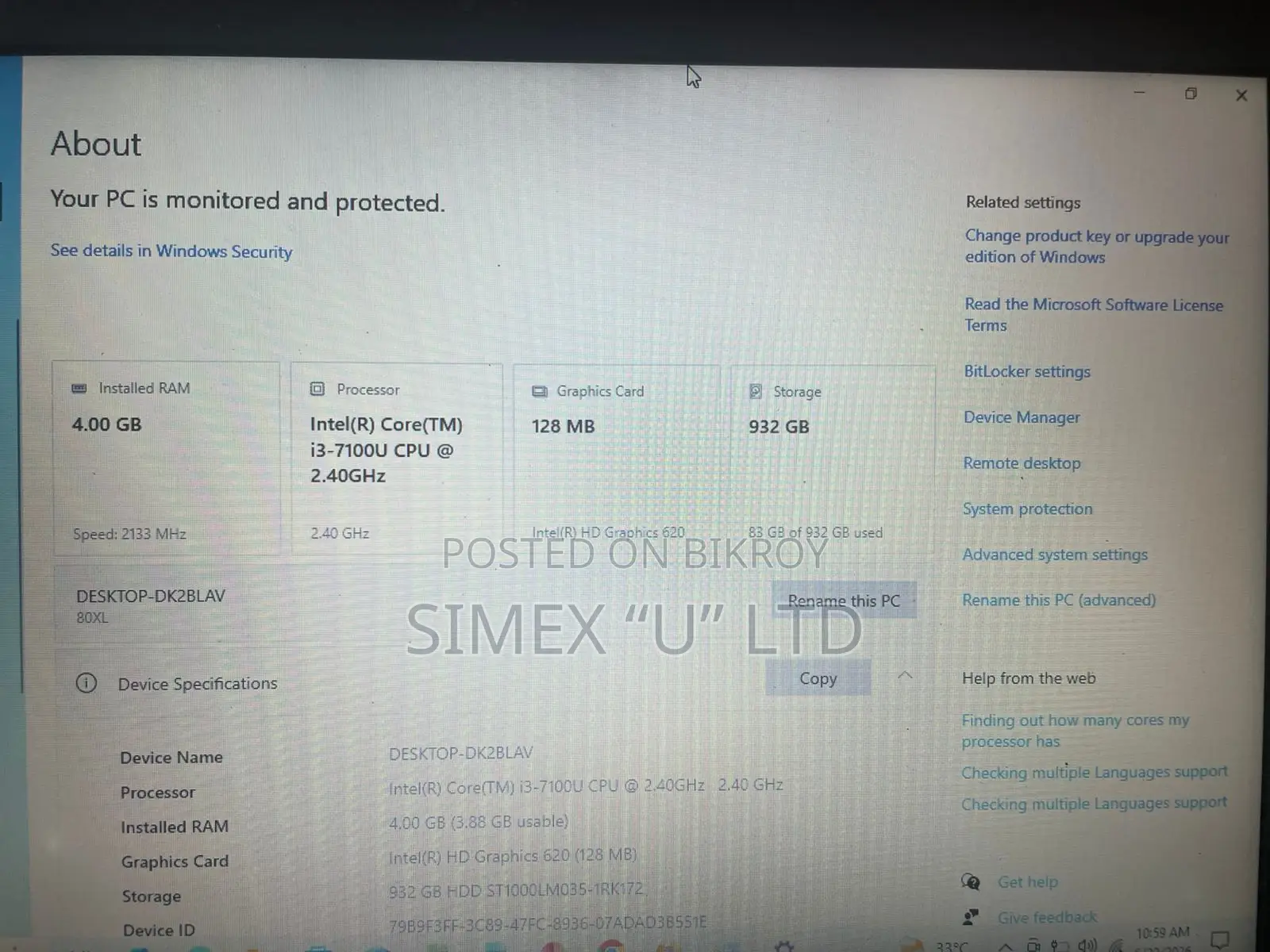 Laptop Lenovo 4GB Intel Core I3 HDD 1T