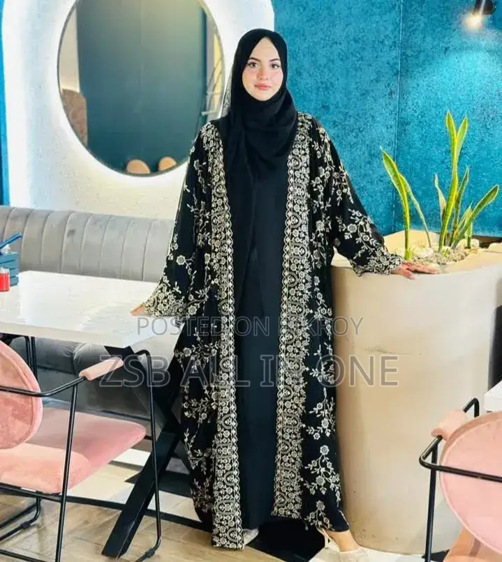 Full Bahar Embroidery Burqa (3-piece set)