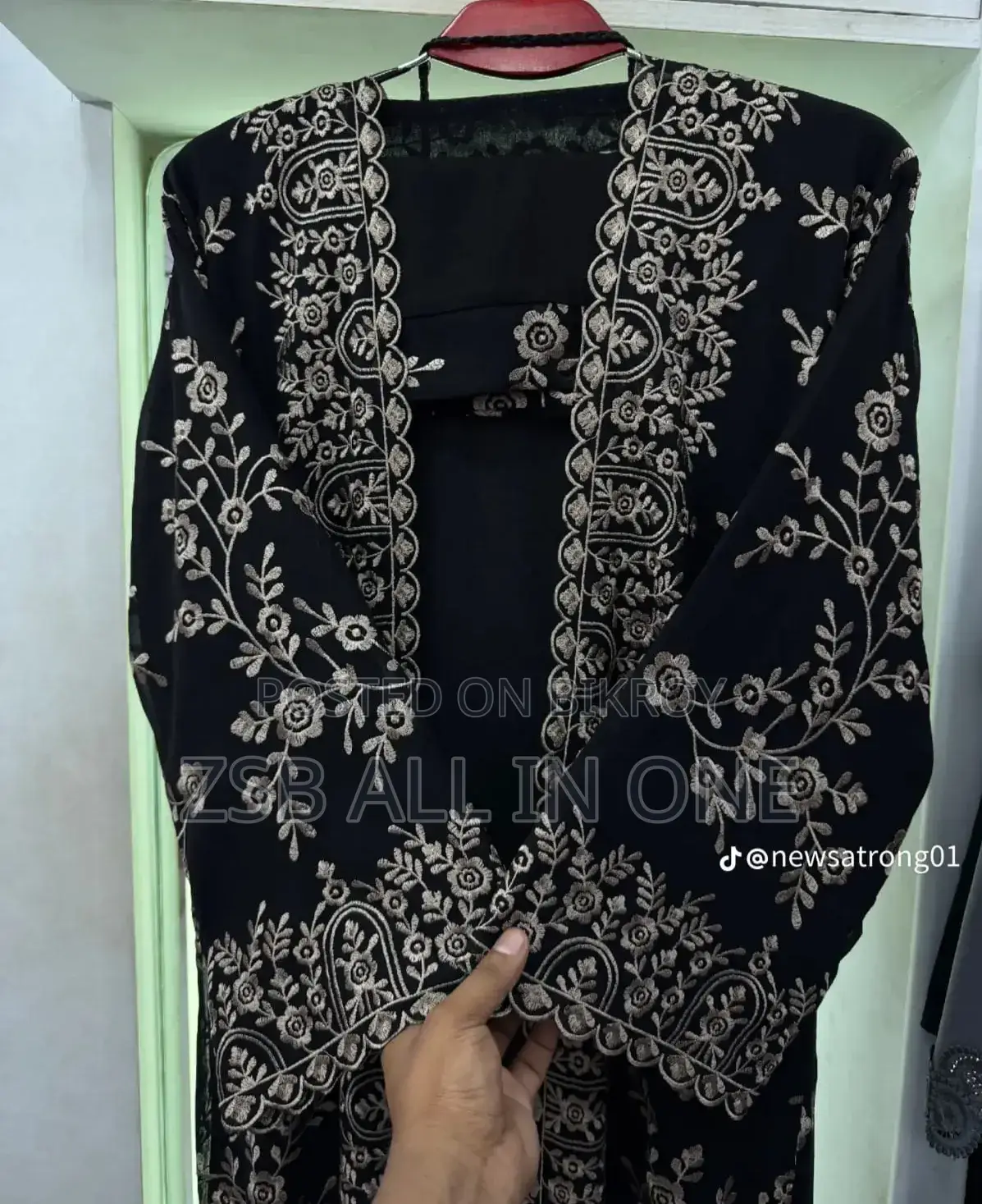 Full Bahar Embroidery Burqa (3-piece set)