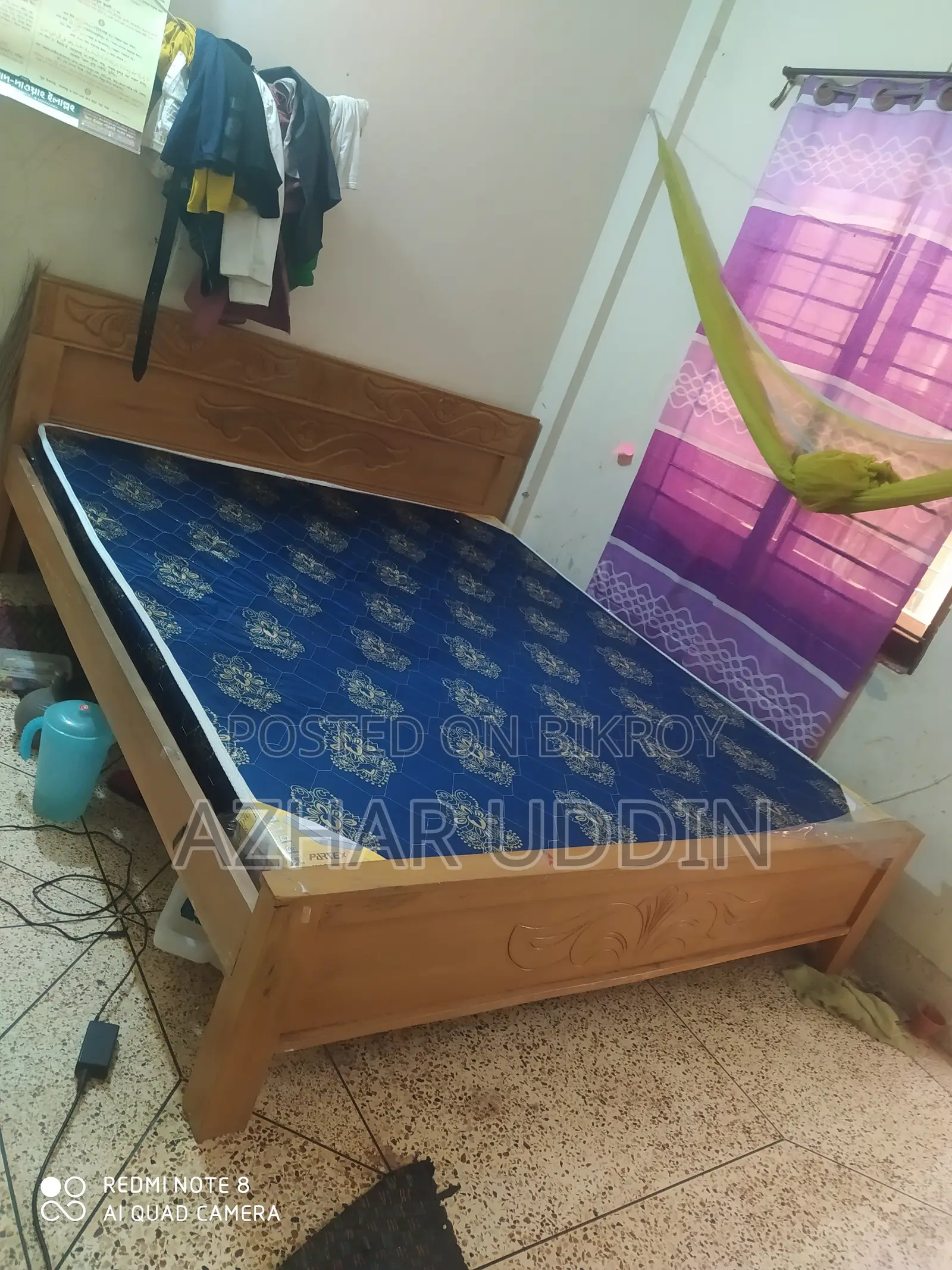 Bed and Mattress 6/7 feet