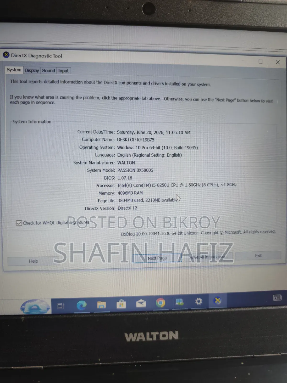 ল্যাপটপ ৪জিবি ইন্টেল কোর আই৫ এইচডিডি ১টিবি
