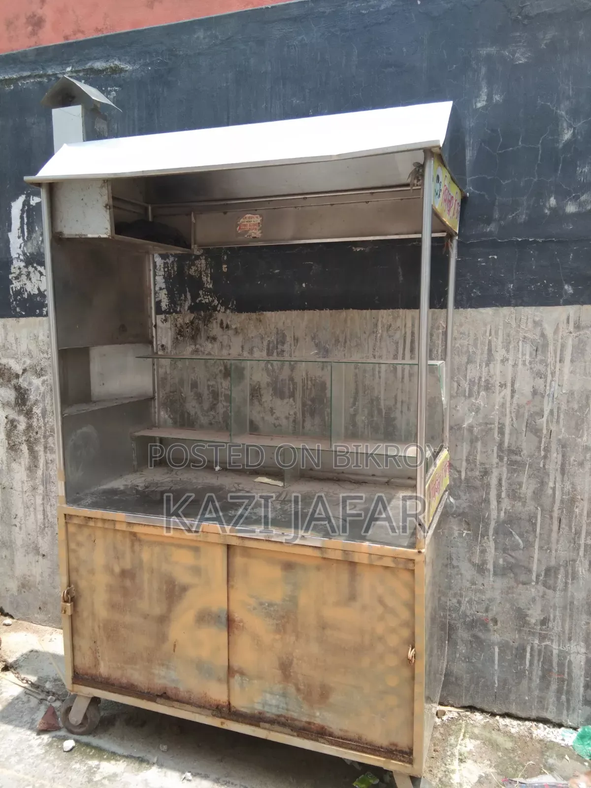 Stainless steel food cart for sale.
