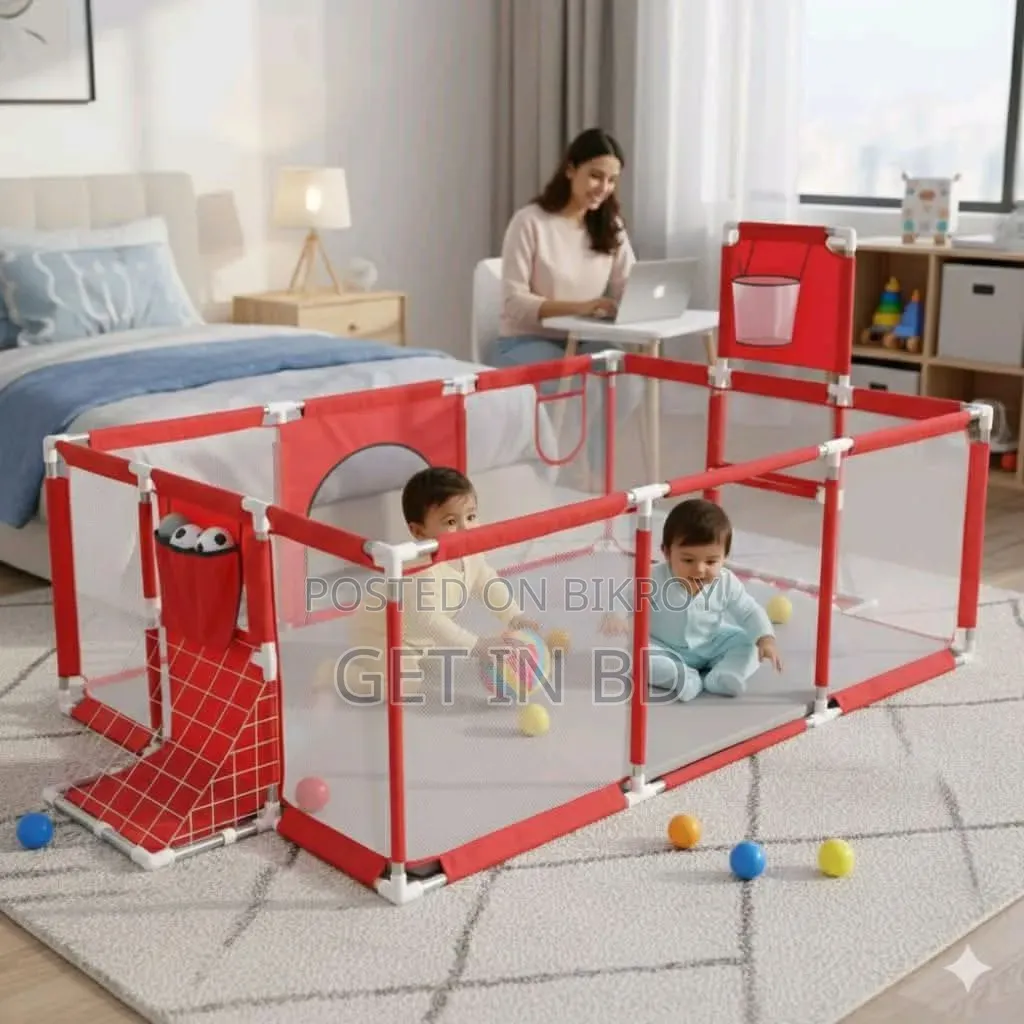 4x6 Feet Baby Playpen With 50 Balls Waterproof Foam Mat