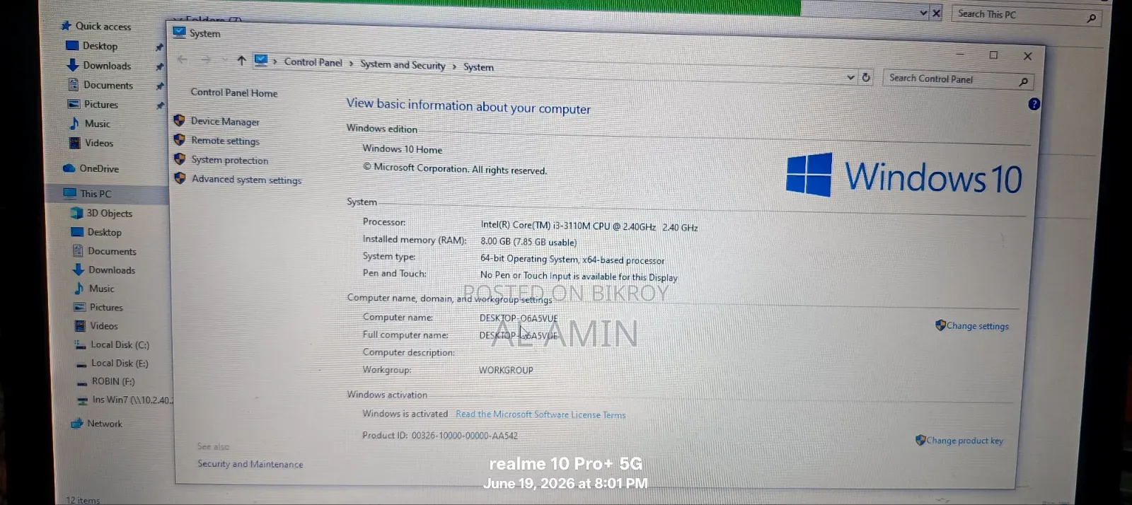 Laptop HP ProBook 450 G0 8GB Intel Core I3 HDD 500GB