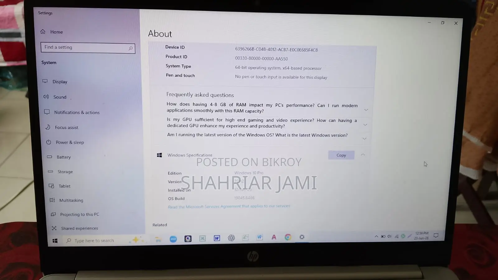 Laptop HP 15s 4GB Intel Celeron HDD 1TB
