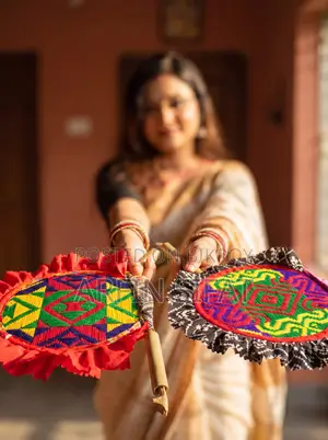 Pair of Nakshi Hand Fans | Nakshi Kantha Embroidery