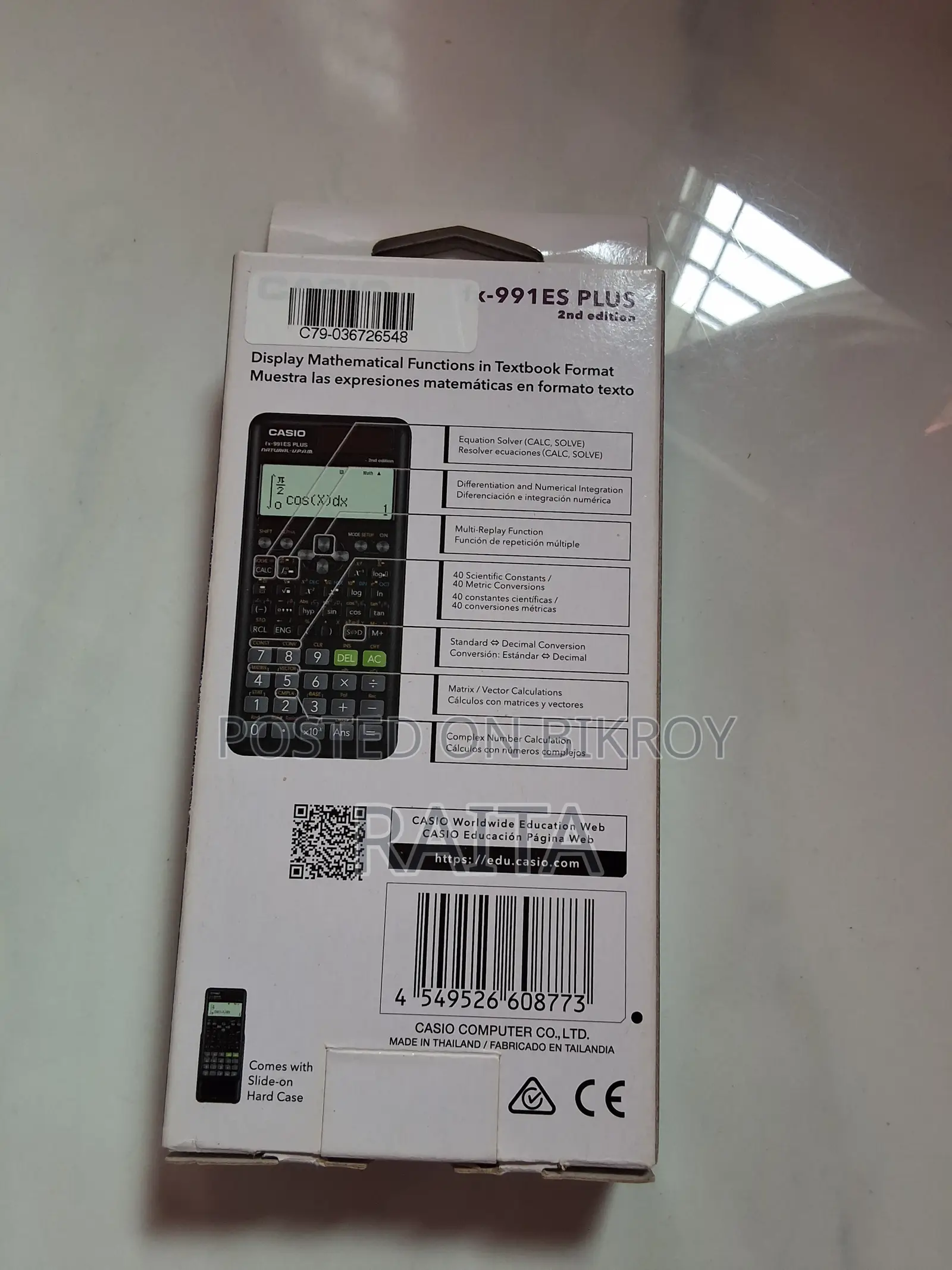 সায়েন্টিফিক ক্যালকুলেটর Fx-991 Es Plus