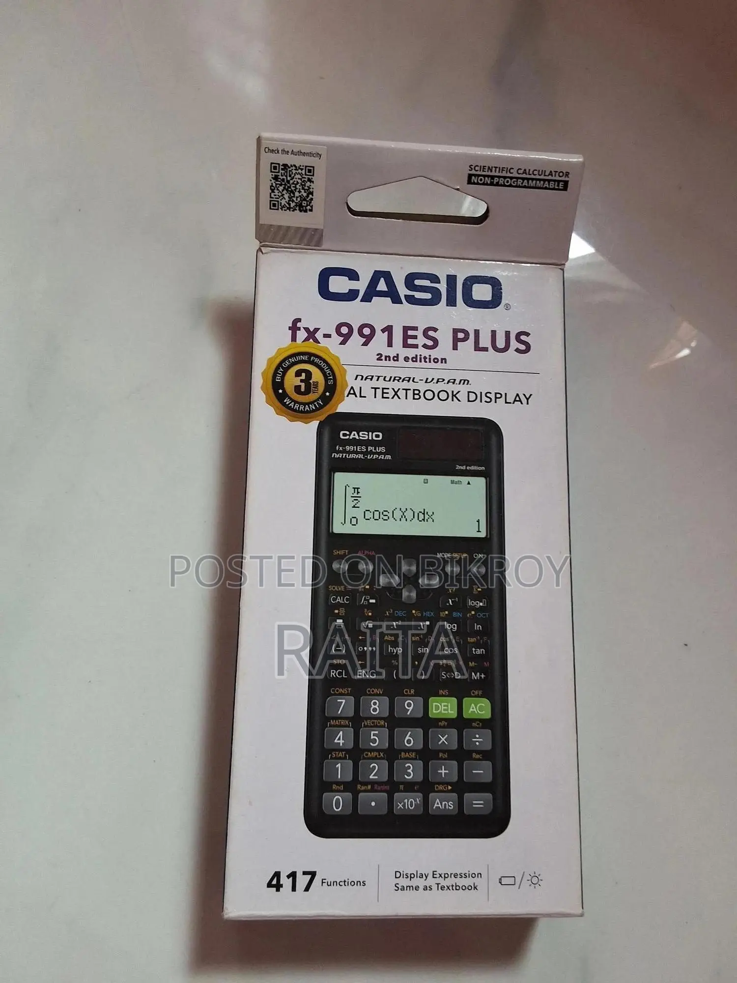 সায়েন্টিফিক ক্যালকুলেটর Fx-991 Es Plus