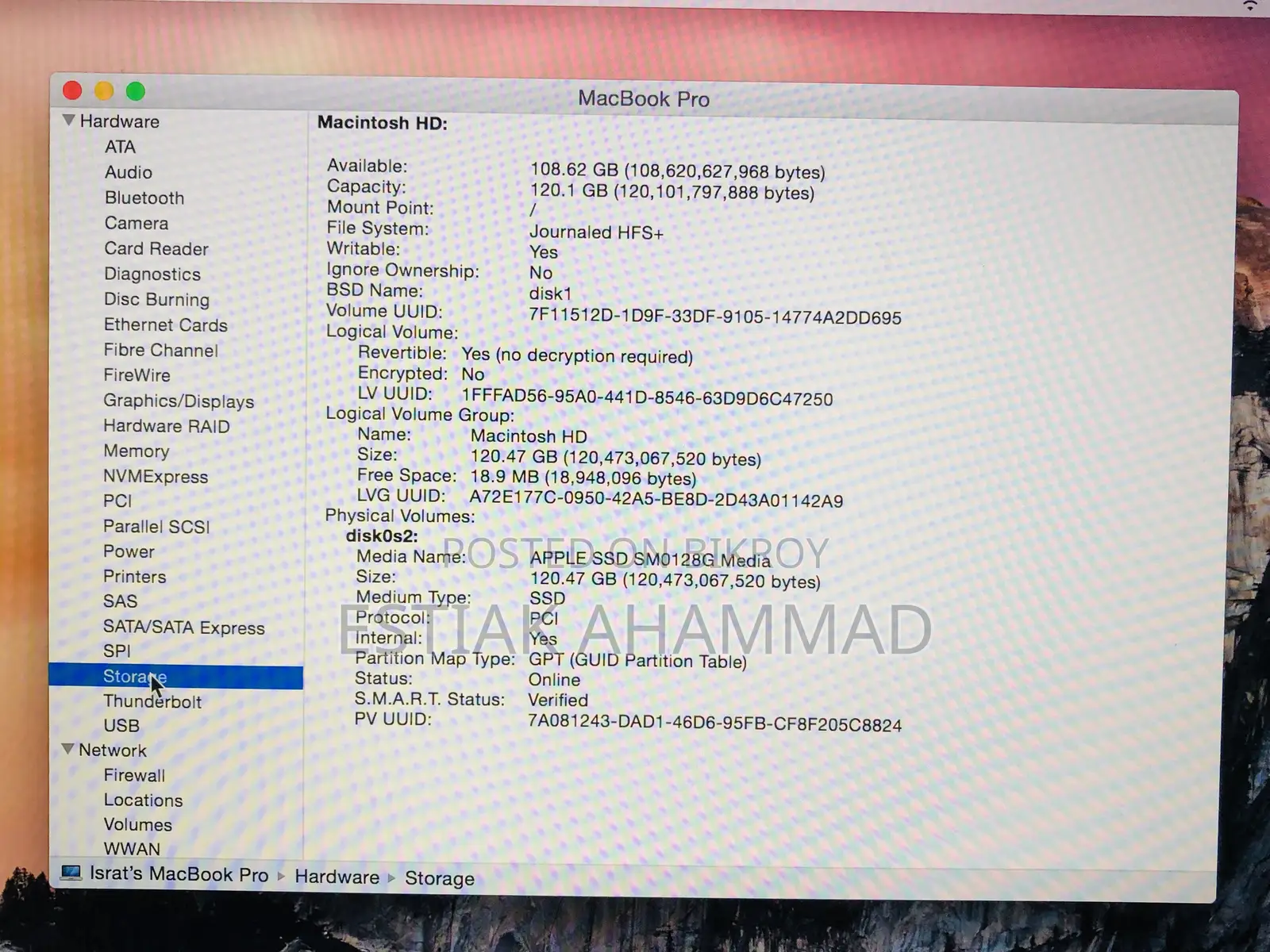 Laptop Apple MacBook Pro 2015 8GB Intel Core I5 SSD 128GB