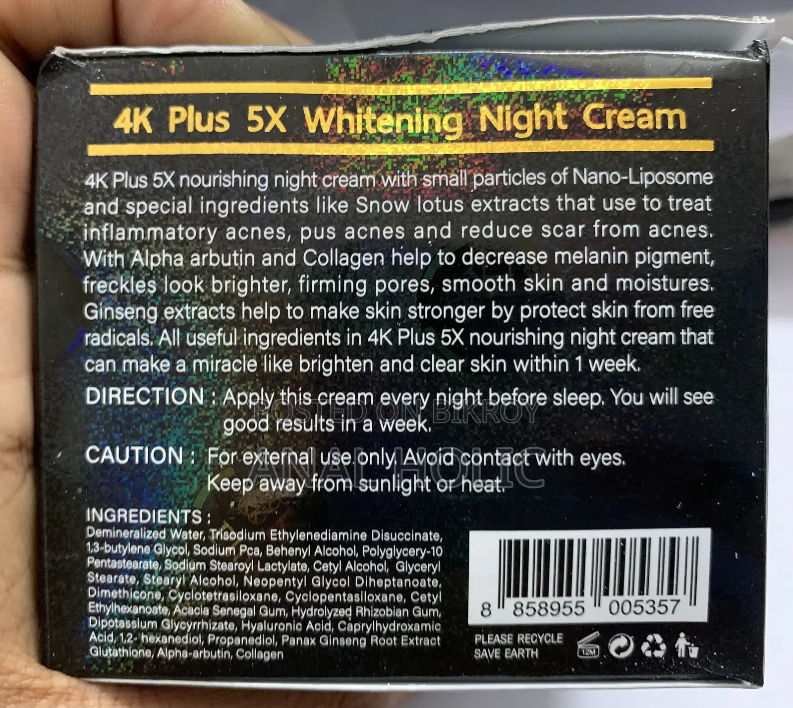 4K Plus Whitening Night Cream