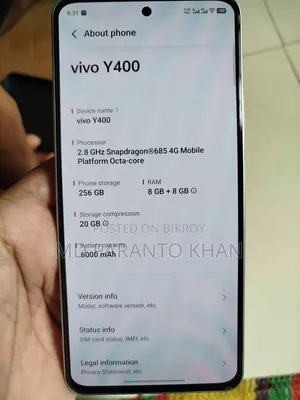 ভিভো ওয়াই ৪০০ ১২৮ জিবি হোয়াইট
