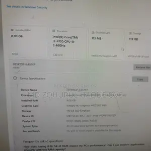 Desktop Computer 8GB Intel Core I3 SSD 128GB