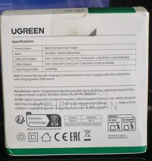 Ugreen Ganinfinity 3port 30w Charger