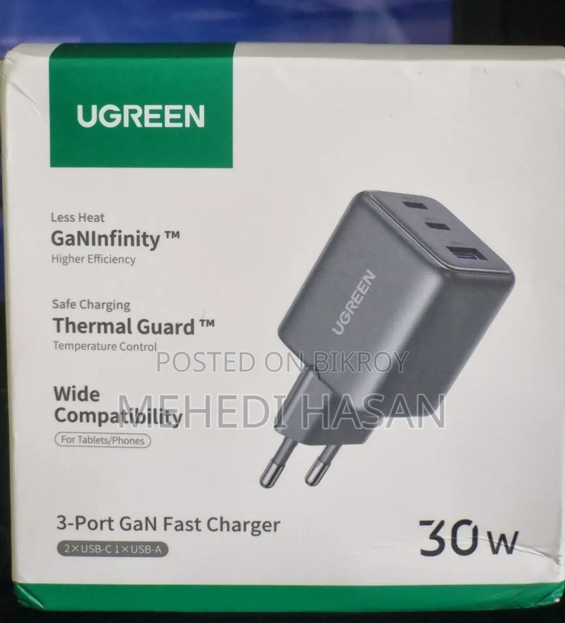 Ugreen Ganinfinity 3port 30w Charger
