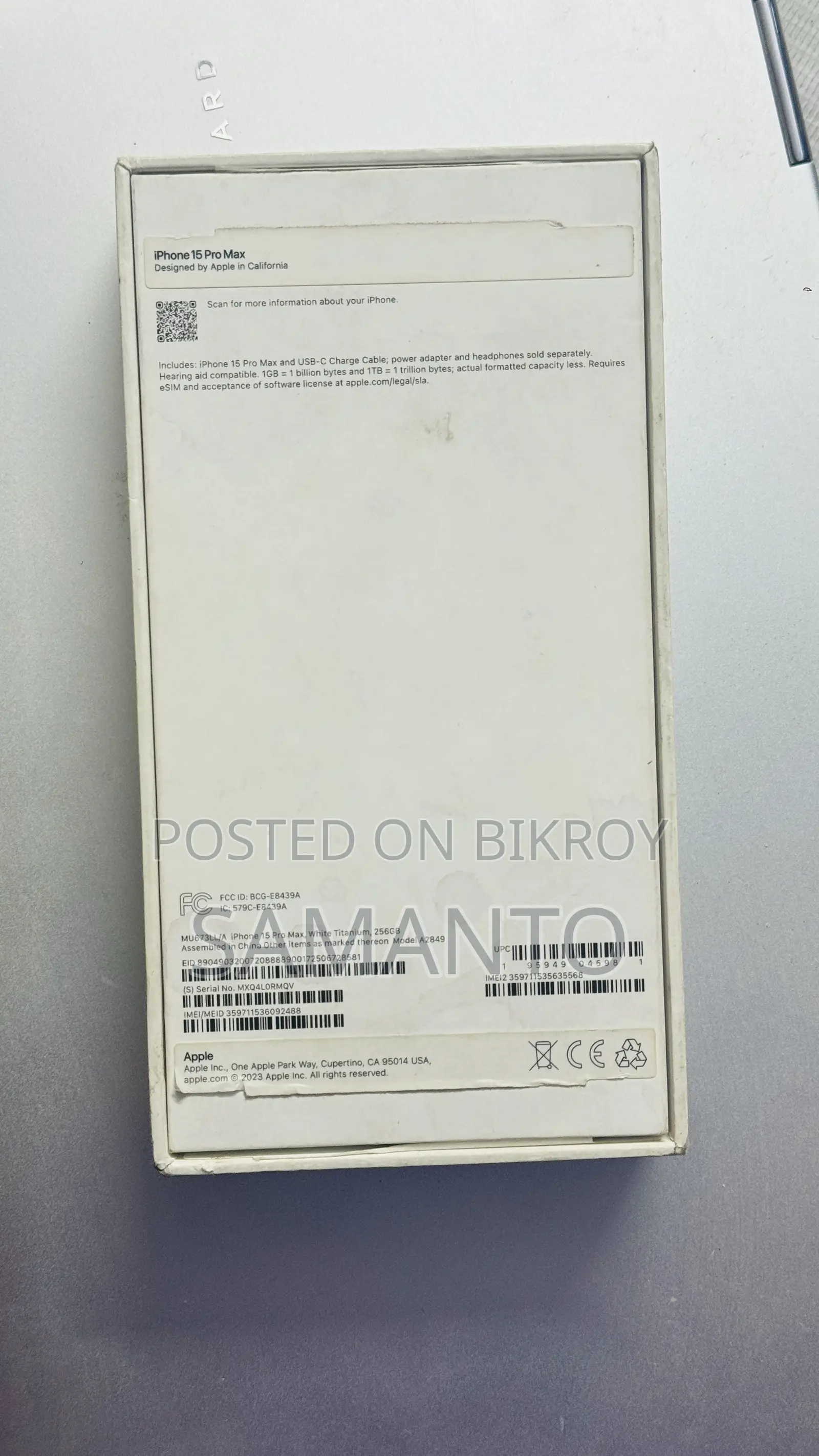 Apple iPhone 15 Pro Max 256 GB White