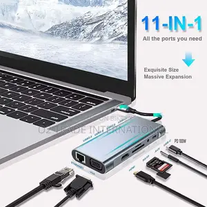 11 In 1 USB-C Hub Docking Station With HDMI VGA RJ45 Ethernet