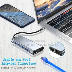11 In 1 USB-C Hub Docking Station With HDMI VGA RJ45 Ethernet