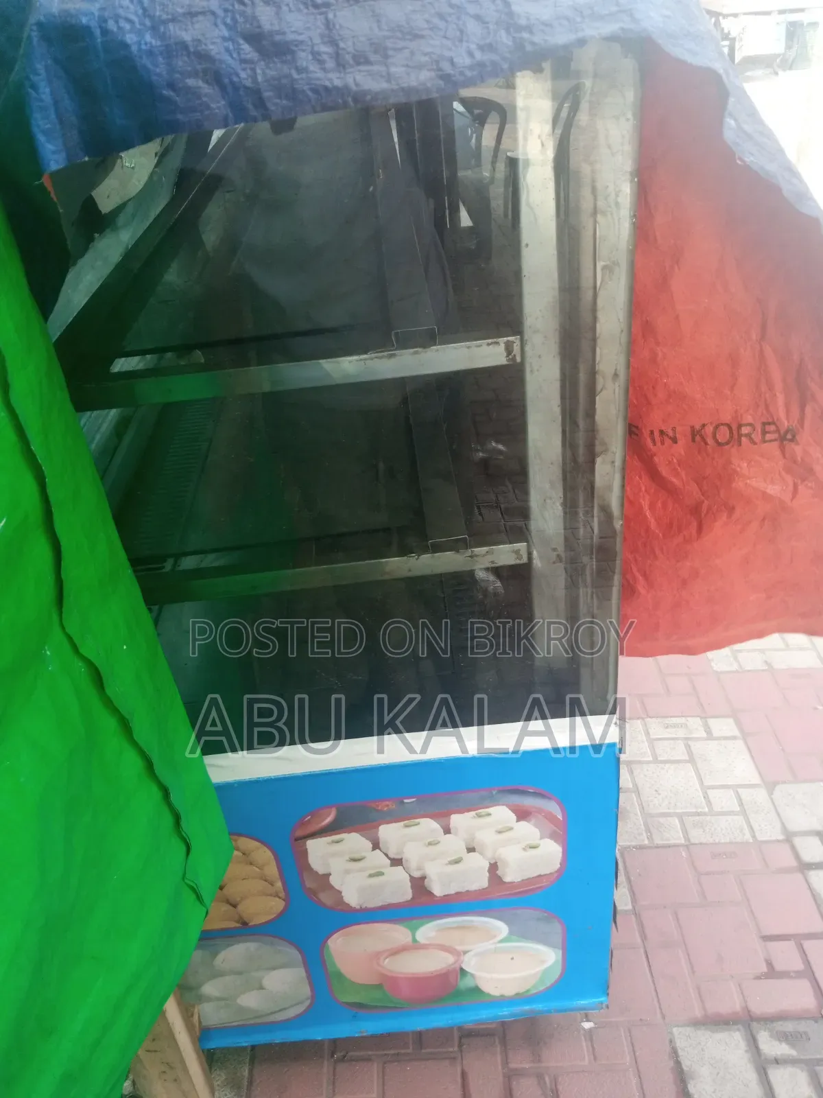 This yogurt and sweet showcase is for sale