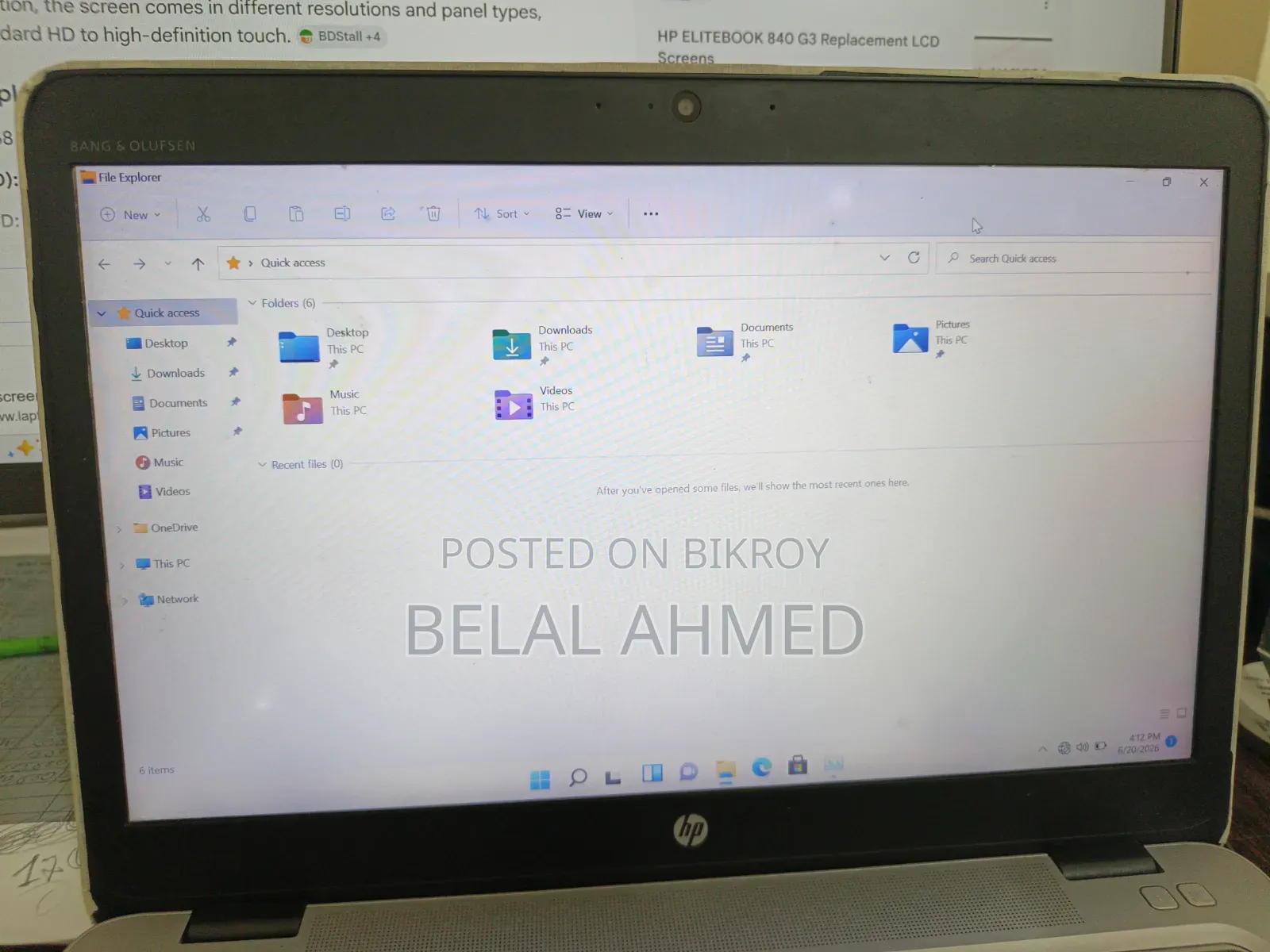 Laptop HP EliteBook 840 G3 8GB Intel Core I5 HDD 256GB