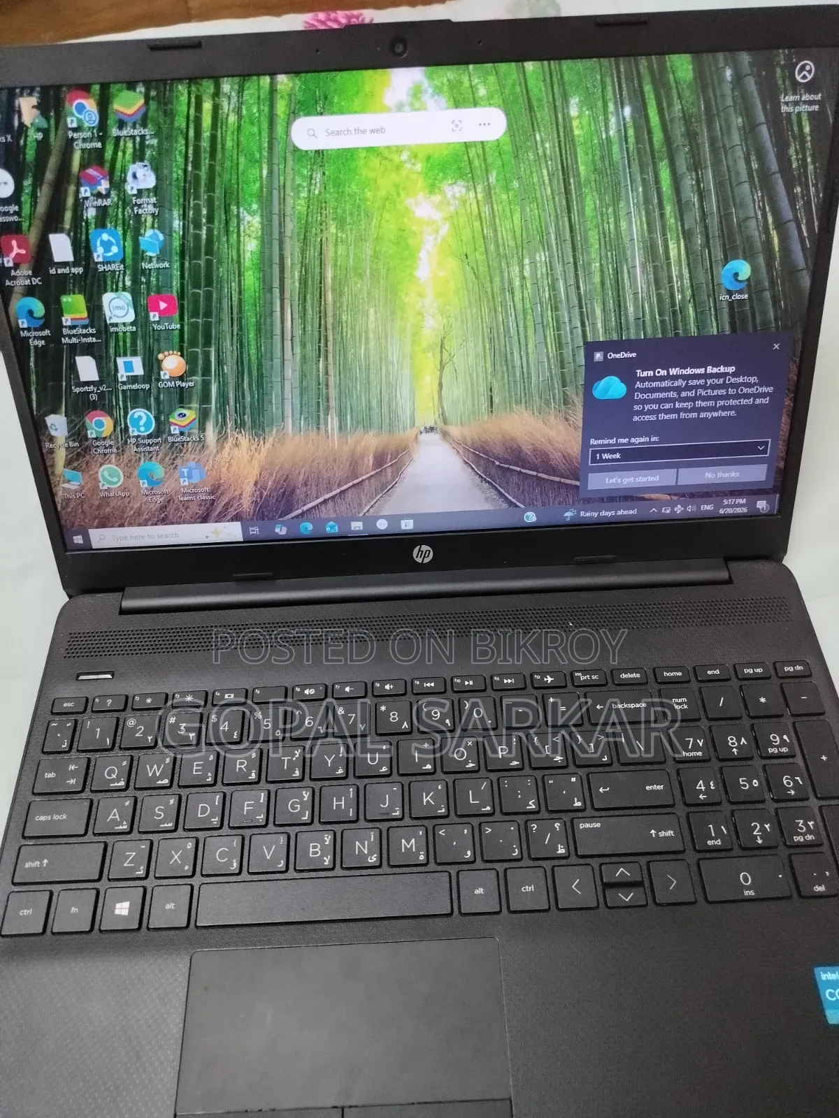 Laptop HP 15 4GB Intel Core i3 SSD 256GB