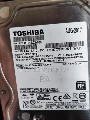 1tb Toshiba Hard Drive