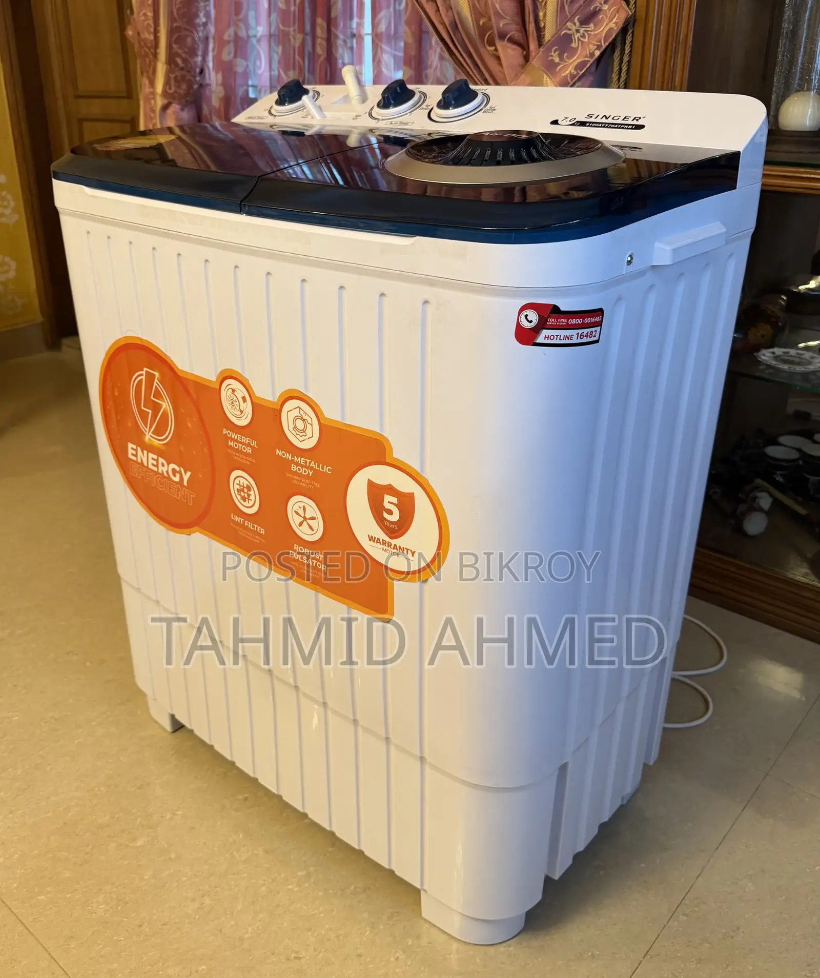 Singer Semi-Automatic Double Tub Washing Machine