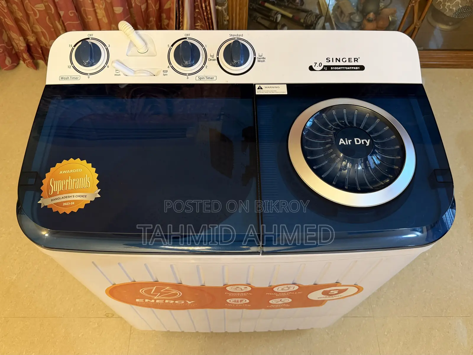 Singer Semi-Automatic Double Tub Washing Machine