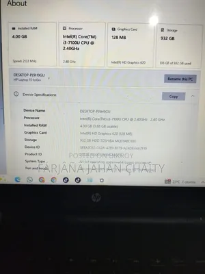 Laptop HP 15 4GB Intel Core I3 HDD 1TB