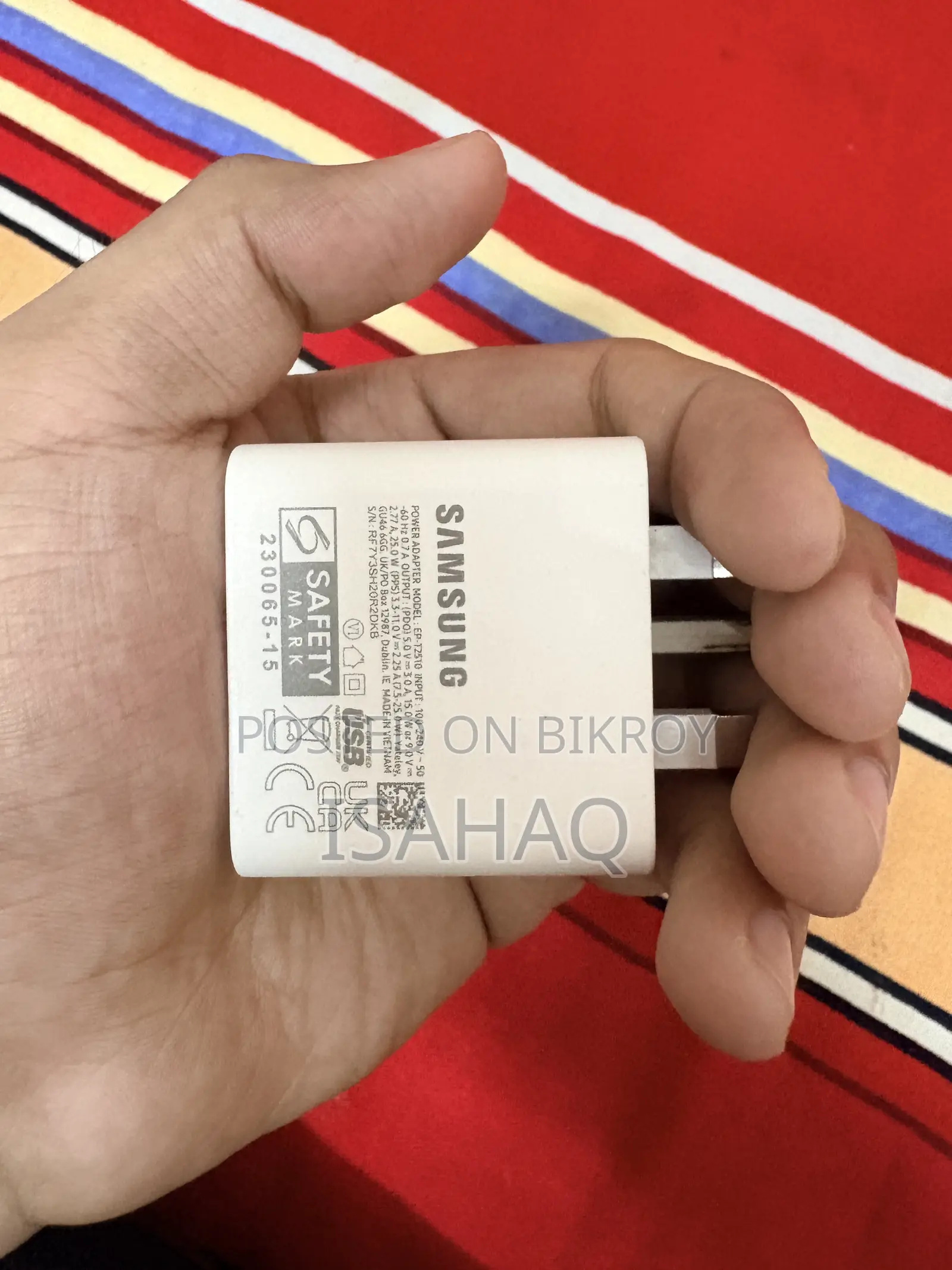Samsung 25W USB-C Power Adapter 3 Pin