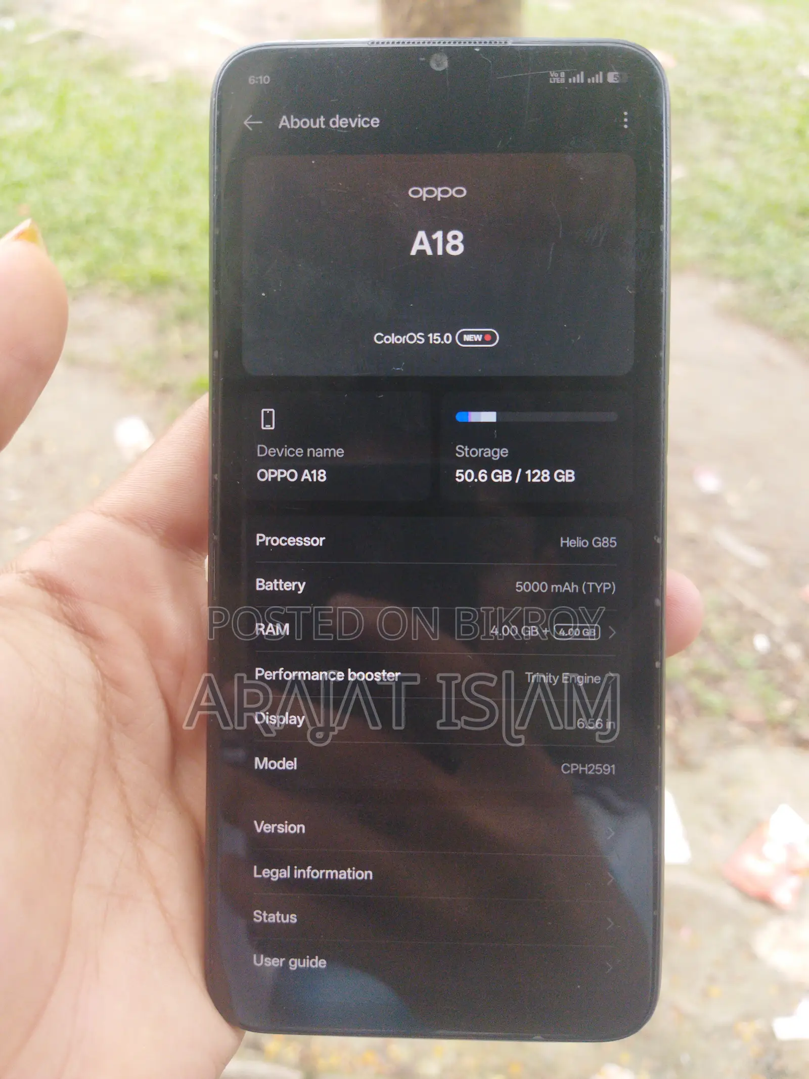 New Oppo A18 128 GB Black