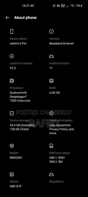 Realme 6 Pro 128 GB Blue