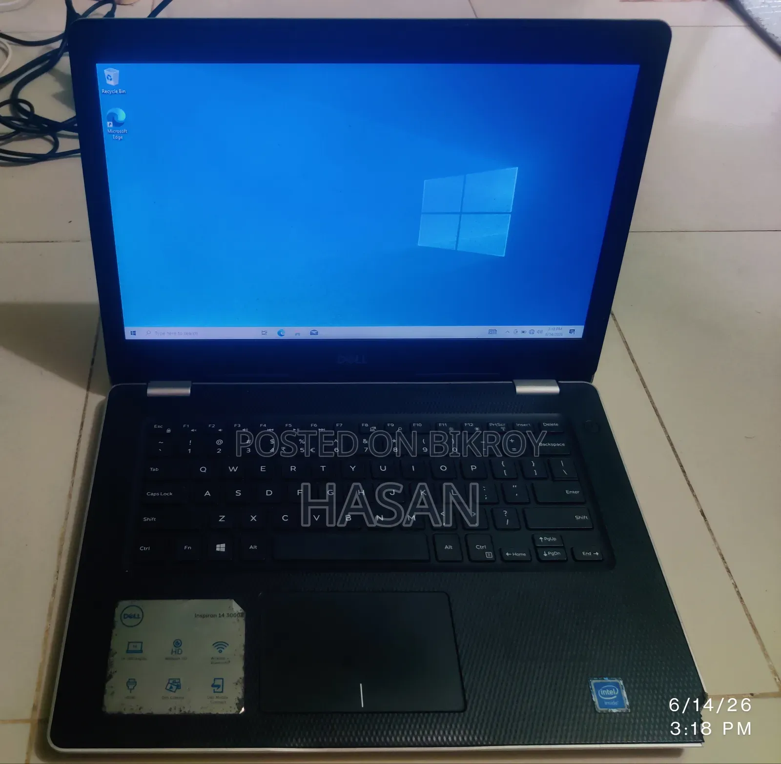 Laptop Dell Inspiron 15 4GB Intel Celeron SSD 256GB