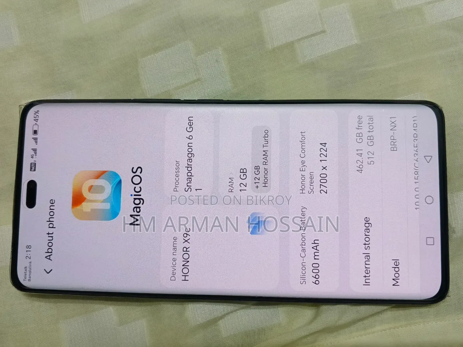 Honor X9c 512 GB Black