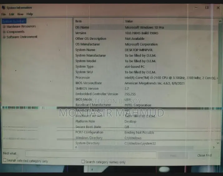 Desktop Computer 4GB Intel Core 3 SSD 1T