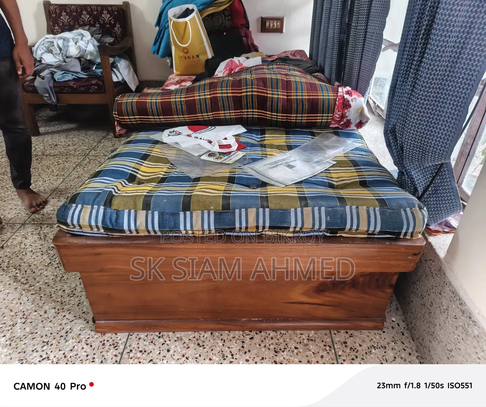 Mahogany wood single bed